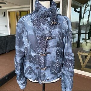 💕 UbU — Cool & Lightweight ‘Parachute Fabric’ Blue/ Grey Jacket. M 💕GORGEOUS !